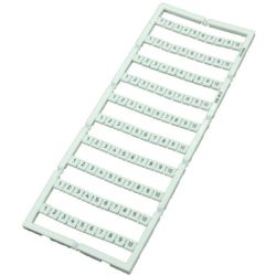 WAGO 248-502 Mini-WSB marker cards; as card; MARKED; 1 to 10 (10x); not stretchable; Horizontal marking; snap-on type; white