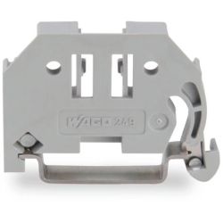 WAGO 249-116 Screwless end stop; 6 mm wide; for DIN-rail 35 x 15 and 35 x 7.5; gray