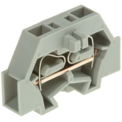 WAGO 260-301 2-conductor terminal without push-buttons fixing flange for screw or similar mounting types Fixing hole 3.2 mm &‌Oslash; can be commoned with adjacent jumpers staggered jumpers 1,50 mm<sup>2</sup> gray