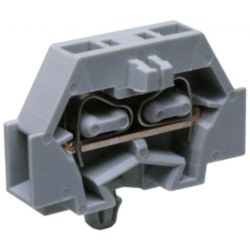 WAGO 260-311 2-conductor terminals; without push-buttons; with snap-in mounting foot; for plate thickness 0.6 - 1.2mm; Fixing hole 3.5 mm Ø can be commoned with adjacent jumpers and staggered jumpers; CAGE CLAMP®; 1.50mm<sup>2</sup>; gray