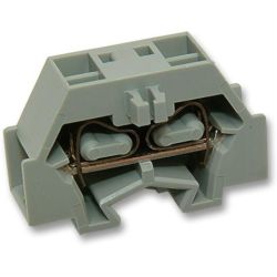 WAGO 260-331 4-conductor terminals without push-buttons with fixing flange for screw or similar mounting types Fixing hole 3.2mm Ø can be commoned with adjacent jumpers and staggered jumpers 1.50mm<sup>2</sup>; gray