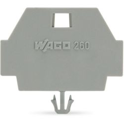 WAGO 260-371 End plates; with snap-in mounting foot; gray