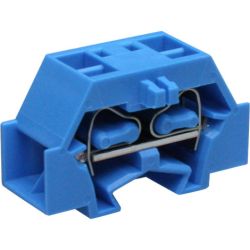 WAGO 261-334 4-conductor terminals; suitable for Ex i applications; without push-buttons; with fixing flange; for screw or similar mounting types; Fixing hole 3.2mm Ø 2.5mm<sup>2</sup>; CAGE CLAMP®; 2.50mm<sup>2</sup>; blue