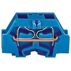 WAGO 261-344 4-conductor terminals suitable for Ex i applications without push-buttons with snap-in mounting foot for plate thickness 0.6 - 1.2mm Fixing hole 3.5mm Ø 2.5mm<sup>2</sup> 2.50mm<sup>2</sup>; blue