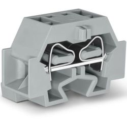 WAGO 262-331 4-conductor terminals; without push-buttons; with fixing flange; for screw or similar mounting types; Fixing hole 3.2mm Ø 4mm<sup>2</sup>; CAGE CLAMP®; 4.00mm<sup>2</sup>; gray
