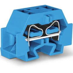 WAGO 262-334 4-conductor terminals; suitable for Ex i applications; without push-buttons; with fixing flange; for screw or similar mounting types; Fixing hole 3.2mm Ø 4mm<sup>2</sup>; CAGE CLAMP®; 4.00mm<sup>2</sup>; blue