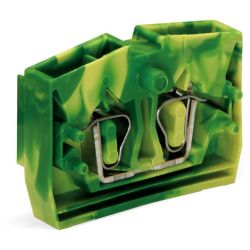WAGO 264-307 2-conductor end terminals; without push-buttons; with fixing flange; for screw or similar mounting types; Fixing hole 3.2 mm &Oslash; 2.5 mm<sup>2</sup>; CAGE CLAMP&reg;; 2.50 mm<sup>2</sup>; green-yellow