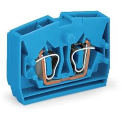 WAGO 264-324 2-conductor center terminals; suitable for Ex i applications; without push-buttons; 2.5 mm<sup>2</sup>; CAGE CLAMP®; 2.50 mm<sup>2</sup>; blue