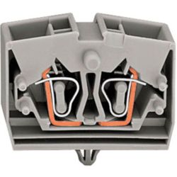 WAGO 264-341 4-conductor terminals; without push-buttons; with snap-in mounting foot; for plate thickness 0.6 - 1.2mm; Fixing hole 3.5mm Ø 2.5mm<sup>2</sup>; CAGE CLAMP®;2.50 mm<sup>2</sup>; gray