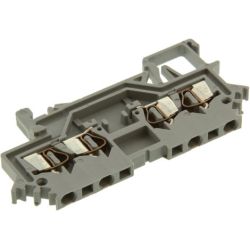WAGO 279-626 Double potential terminals; 1.5mm<sup>2</sup>; lateral marker slots; for DIN-rail 35 x 15 and 35 x 7.5; CAGE CLAMP®; 1.50mm<sup>2</sup>; gray