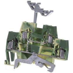 WAGO 280-517 Double-deck terminals; 4-conductor ground terminals; internal commoning; for DIN-rail 35 x 15 and 35 x 7.5; 2.5mm<sup>2</sup>; CAGE CLAMP®; 2.50mm<sup>2</sup>; green-yellow