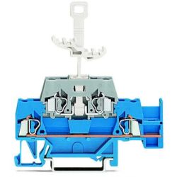 WAGO 280-526 Double-deck disconnect/through terminals; with jumper slot; 4-conductor; 5mm wide; gray/blue