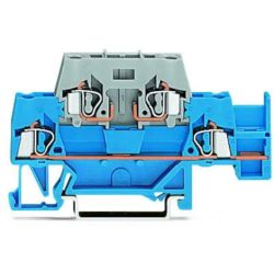 WAGO 280-532 Double-deck terminals; with additional jumper position on lower level; for DIN-rail 35 x 15 and 35 x 7.5; 2.5mm<sup>2</sup>; CAGE CLAMP®; 2.50mm<sup>2</sup>; blue/gray