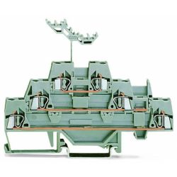 WAGO 280-549 Triple-deck terminal block; Through/through/through terminals; for DIN-rail 35 x 15 and 35 x 7.5; 2.5mm<sup>2</sup>; CAGE CLAMP®; 2.50mm<sup>2</sup>; gray/gray/gray
