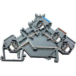 WAGO 280-553 3-conductor sensor terminals; with colored conductor entries; 2.5mm<sup>2</sup>; CAGE CLAMP®; 2.50mm<sup>2</sup>; gray