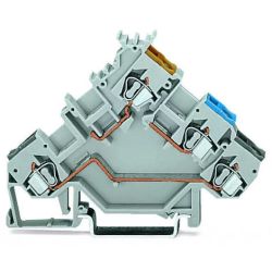 WAGO 280-560 3-conductor sensor terminals; with colored conductor entries; 2.5mm<sup>2</sup>; CAGE CLAMP®; 2.50mm<sup>2</sup>; gray