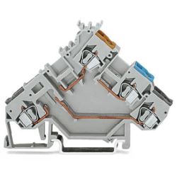 WAGO 280-561 3-conductor sensor terminals; for component plugs; with colored conductor entries; 2.5mm<sup>2</sup>; CAGE CLAMP®; 2.50mm<sup>2</sup>; gray