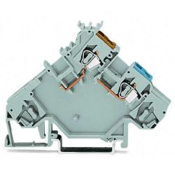 WAGO 280-564 2-conductor sensor supply terminals; with colored conductor entries; 2.5mm<sup>2</sup>; CAGE CLAMP®; 2.50mm<sup>2</sup>; gray