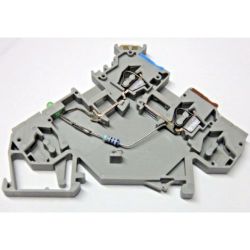 WAGO 280-566/281-496 3-conductor sensor supply terminals; LED (green); for NPN-(low-side) switching sensors; Power supply from sensor side; with colored conductor entries; 2.5mm<sup>2</sup>; CAGE CLAMP®; 2.50mm<sup>2</sup>; gray