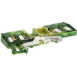 WAGO 280-677 4-conductor ground terminals; 2.5mm<sup>2</sup>; center marking; for DIN-rail 35 x 15 and 35 x 7.5; CAGE CLAMP&reg;; 2.50mm<sup>2</sup>; green-yellow