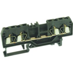 WAGO 280-831 4-conductor through terminal block; 2.5 mm<sup>2</sup>; center marking; for DIN-rail 35 x 15 and 35 x 7.5; CAGE CLAMP&reg;; 2.50 mm<sup>2</sup>; black 51114489