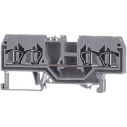 WAGO 280-833 4-conductor through terminals; 2.5mm<sup>2</sup>; center marking; for DIN-rail 35 x 15 and 35 x 7.5; CAGE CLAMP&reg;; 2.50mm<sup>2</sup>; gray
