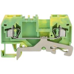 WAGO 280-907 2-conductor ground terminals; 2.5mm<sup>2</sup>; center marking; for DIN-rail 35 x 15 and 35 x 7.5; CAGE CLAMP&reg;; 2.50 mm<sup>2</sup>; green-yellow