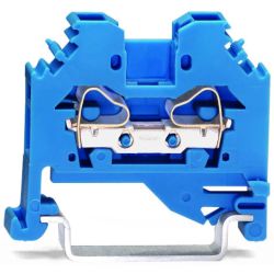 WAGO 281-104 2-conductor through terminals; 4mm<sup>2</sup>; suitable for Ex i applications; lateral marker slots; for DIN-rail 35 x 15 and 35 x 7.5; CAGE CLAMP&reg;; 4,00 mm<sup>2</sup>; blue