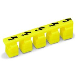 WAGO 281-415 Protective warning markers; with high-voltage symbol, black; for 5 terminal blocks; yellow