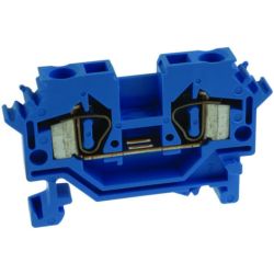 WAGO 281-604 2-conductor through terminals; 4mm<sup>2</sup>; suitable for Ex i applications; lateral marker slots; for DIN-rail 35 x 15 and 35 x 7.5; CAGE CLAMP&reg;; 4.00mm<sup>2</sup>; blue