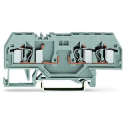 WAGO 281-610 3-conductor carrier terminals; for DIN-rail 35 x 15 and 35 x 7.5; 4mm<sup>2</sup>; CAGE CLAMP&reg;; 4.00mm<sup>2</sup>; gray
