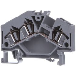 WAGO 281-631 3-conductor through terminals; 4mm<sup>2</sup>; center marking; for DIN-rail 35 x 15 and 35 x 7.5; CAGE CLAMP&reg;; 4.00mm<sup>2</sup>; gray
