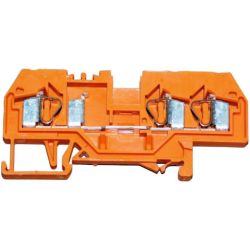 WAGO 281-678 3-conductor through terminals; 4mm<sup>2</sup>; center marking; for DIN-rail 35 x 15 and 35 x 7.5; CAGE CLAMP&reg;; 4.00mm<sup>2</sup>; orange