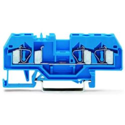 WAGO 281-684 3-conductor through terminal block; 4 mm<sup>2</sup>; suitable for Ex i applications; center marking; for DIN-rail 35 x 15 and 35 x 7.5; CAGE CLAMP&reg;; 4,00 mm<sup>2</sup>; blue