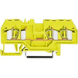 WAGO 281-686 3-conductor through terminal block; 4 mm<sup>2</sup>; center marking; for DIN-rail 35 x 15 and 35 x 7.5; CAGE CLAMP&reg;; 4,00 mm<sup>2</sup>; yellow