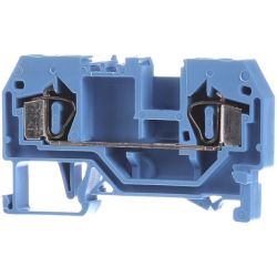 WAGO 281-904 2-conductor through terminal block; 4 mm<sup>2</sup>; suitable for Ex i applications; center marking; for DIN-rail 35 x 15 and 35 x 7.5; CAGE CLAMP&reg;; 4,00 mm<sup>2</sup>; blue