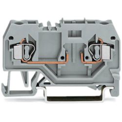 WAGO 281-916 2-conductor carrier terminal block; for DIN-rail 35 x 15 and 35 x 7.5; 4 mm<sup>2</sup>; CAGE CLAMP&reg;; 4,00 mm<sup>2</sup>; gray