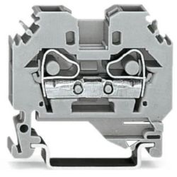 WAGO 282-101 2-conductor through terminal block; 6 mm<sup>2</sup>; lateral marker slots; for DIN-rail 35 x 15 and 35 x 7.5; CAGE CLAMP®; 6.00 mm<sup>2</sup>; gray 51131587