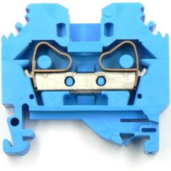 WAGO 282-104 2-conductor through terminal block; 6 mm<sup>2</sup>; suitable for Ex i applications; lateral marker slots; for DIN-rail 35 x 15 and 35 x 7.5; CAGE CLAMP®; 6.00 mm<sup>2</sup>; blue