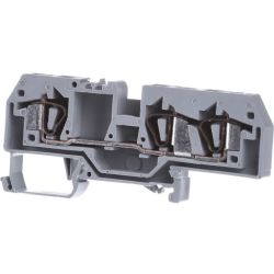 WAGO 282-681 3-conductor through terminal block; 6 mm<sup>2</sup>; center marking; for DIN-rail 35 x 15 and 35 x 7.5; CAGE CLAMP&reg;; 6,00 mm<sup>2</sup>; gray