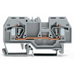 WAGO 282-901 2-conductor through terminal block; 6 mm<sup>2</sup>; center marking; for DIN-rail 35 x 15 and 35 x 7.5; CAGE CLAMP®; 6,00 mm<sup>2</sup>; gray
