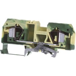 WAGO 283-907 2-conductor ground terminal block; 16 mm<sup>2</sup>; center marking; for DIN-rail 35 x 15 and 35 x 7.5; CAGE CLAMP&reg;; 16.00 mm<sup>2</sup>; green-yellow
