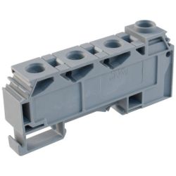 WAGO 284-621 Distribution terminal block; 10 mm<sup>2</sup>; lateral marker slots; for DIN-rail 35 x 15 and 35 x 7.5; screw-type and 3 x CAGE CLAMP® connection 10 mm<sup>2</sup>; 1 x screw-clamp 35 mm<sup>2</sup>; 10,00 mm<sup>2</sup>; gray