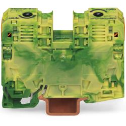 WAGO 285-137 POWER CAGE CLAMP 2-conductor ground terminals; 35 mm<sup>2</sup>; lateral marker slots; only for DIN 35 x 15 rail; POWER CAGE CLAMP; 35.00 mm<sup>2</sup>; green-yellow