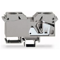 WAGO 285-601 2-conductor through terminal block; 35 mm<sup>2</sup>; lateral marker slots; only for DIN 35 x 15 rail; CAGE CLAMP®; 35,00 mm<sup>2</sup>; gray