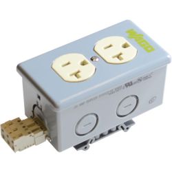 WAGO 8002-025/K050-0613/000-5400 CPO Series 120VAC 20A 35mm DIN Rail Mount Duplex Outlet Receptacle 8002-025/K050-0613/000-5400 