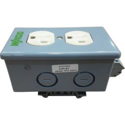 WAGO 51017543 CPO Series 120VAC 15A 35mm DIN Rail Mount Duplex Outlet Box