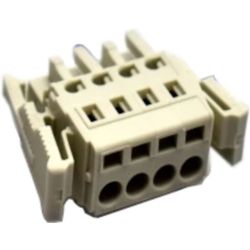 WAGO 721-104/037-000 MCS MIDI 1-conductor female plugs; 100% protected against mismating; Locking lever; 2.5 mm<sup>2</sup>; Pin spacing 5 mm; 4-pole; 2.50 mm<sup>2</sup>; light gray
