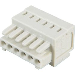 WAGO 734-106 MCSMINI 1-conductor female plug; 100% protected against mismating; 1.5 mm<sup>2</sup>; Pin spacing 3.5 mm; 6-pole; 1,50 mm<sup>2</sup>; light gray