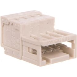 WAGO 734-304 MCSMINI 1-conductor male connector; 100% protected against mismating; 1.5 mm<sup>2</sup>; Pin spacing 3.5 mm; 4-pole; 1,50 mm<sup>2</sup>; light gray